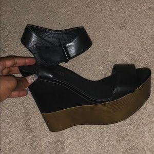 Aldo black and brown wedges